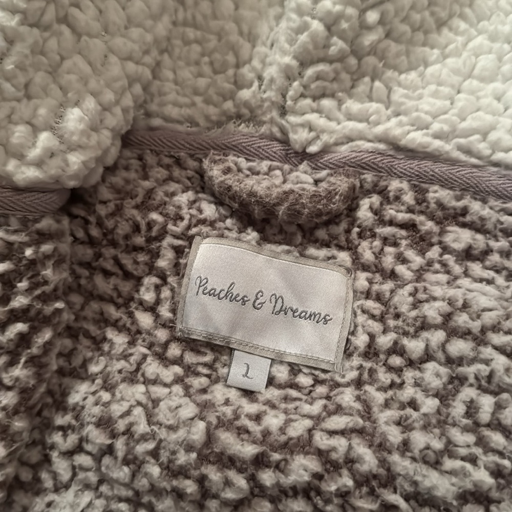 Peaches & Dreams Sherpa Cardigan Robe - Picture 5 of 5